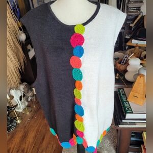 Vintage Lisa Nichols Multi-Colored Button-Up Colorful Retro